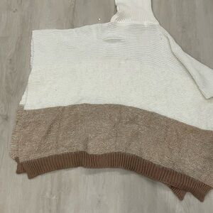 Apt. 9 Women's Cream and Brown Cowl Neck Sweater